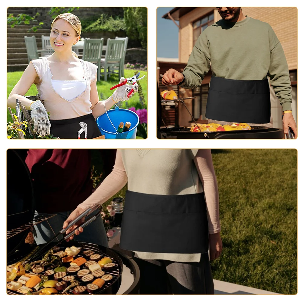 

2Pcs Garden Apron Large Pocket Adjustable Belt Gardening Tool Bag Utility Waist Pouch for Gardeners Electricians Carpenters