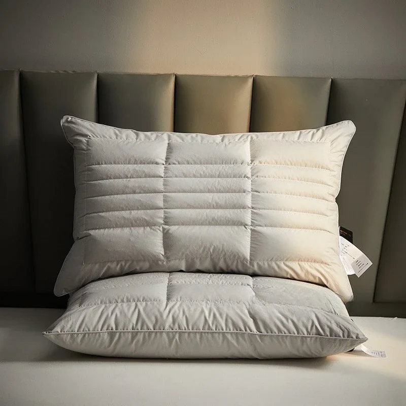 1pcs Hotel Buckwheat Double sided Pillow Adult Sleeping Neck Protection Soft Quilted Zone cushion Solid color rebound pillows