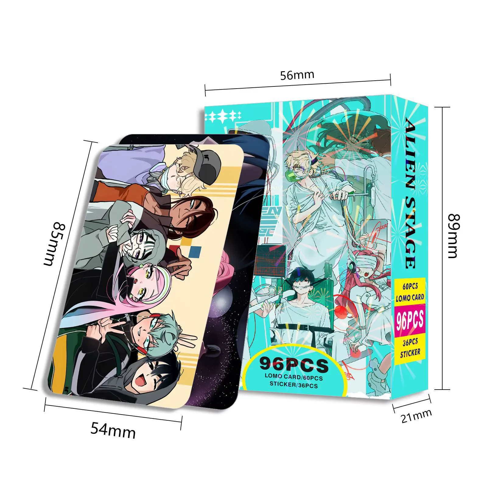 96Pcs/Box Anime Alien Stage Photo Cards Set - Mizi Sua Till Ivan Double-Sided LOMO Cards Perfect Gift for Fans image 4