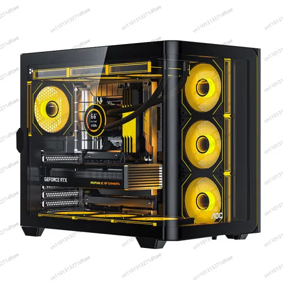 

Настольный компьютер CG455, корпус для комнаты с видом на море, встроенное изогнутое стекло, сторона 360°, ATX с водяным охлаждением