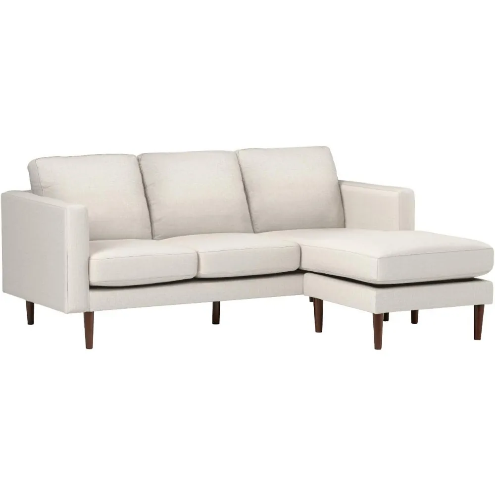 Modern Upholstered Sofa with Reversible Sectional Chaise, 80