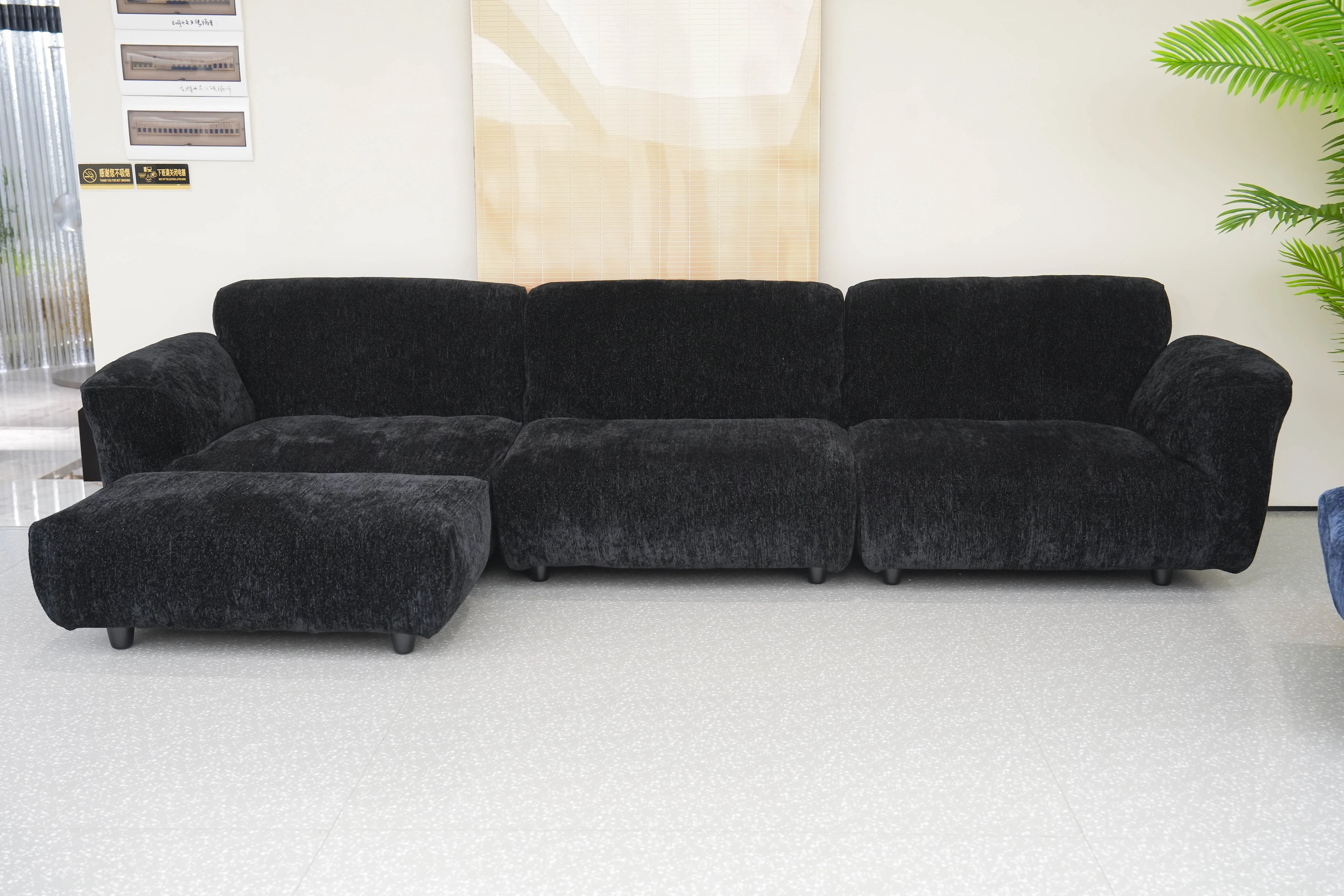 #Minimalist Square Corner Sofa Set Reclining Modular Tufted Upholstered Comfortable Seating for Villa Apartment Hotel