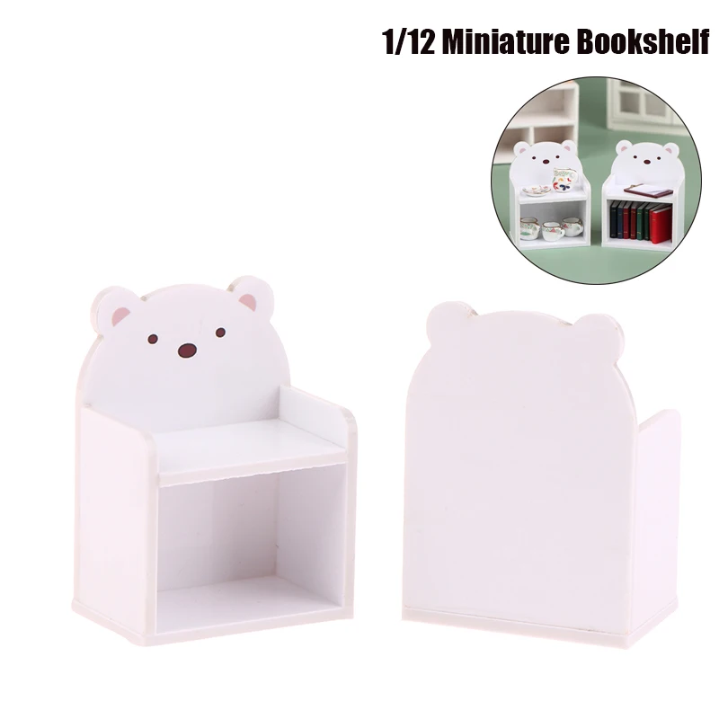 1PCS 1/12 Miniature Bookshelf Dollhouse Desk Shelf Doll House Furniture Decoration Accessories