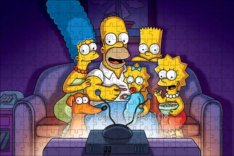 300/500/1000 pezzi Puzzle Disney The Simpsons Jigsaw Puzzle giocattoli per cartoni animati per bambini giochi per il tempo libero in famiglia collezione fatta a mano