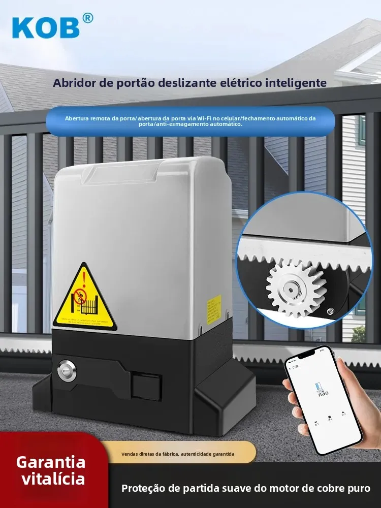 KOB Motor elétrico linear para portão deslizante 370W 800kg Abridor de porta automático para portão de fábrica de villa com controle remoto