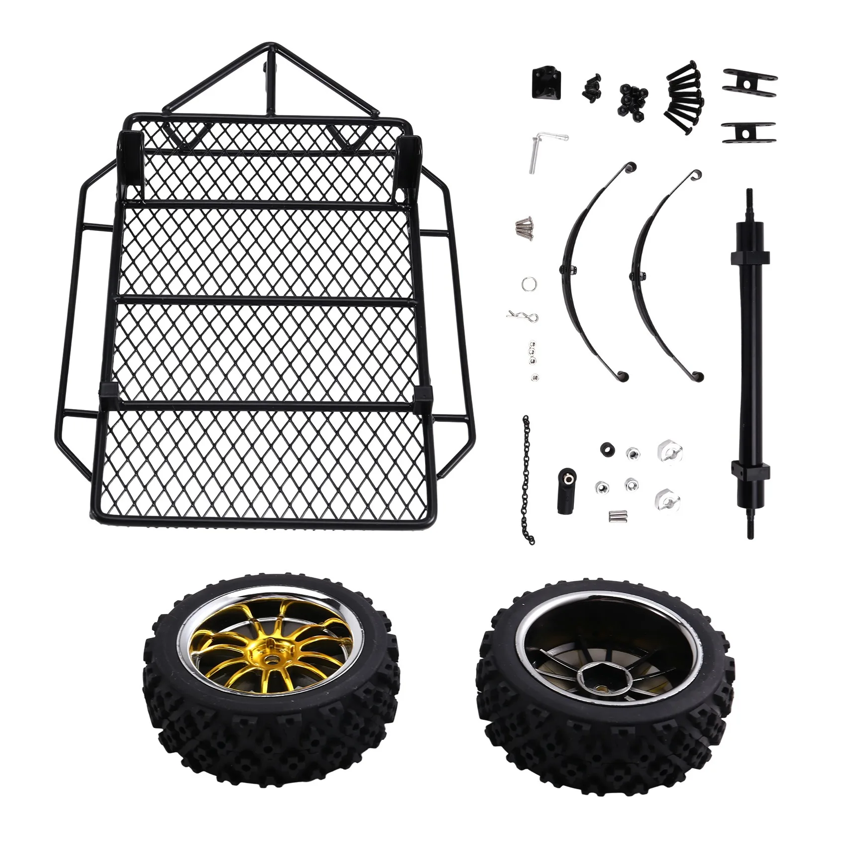 MACH-Metal Simulation Trailer Frame RC Remote Control For 1/10 TRX-4 TRX4 Axial SCX10 SCX10 II SCX10 III Black