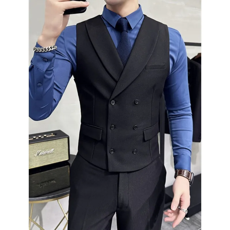 

Мужской жилет, деловой костюм с зеленым фруктовым воротником, жилет, тонкий жилет, платье жениха, брат, группа, куртка