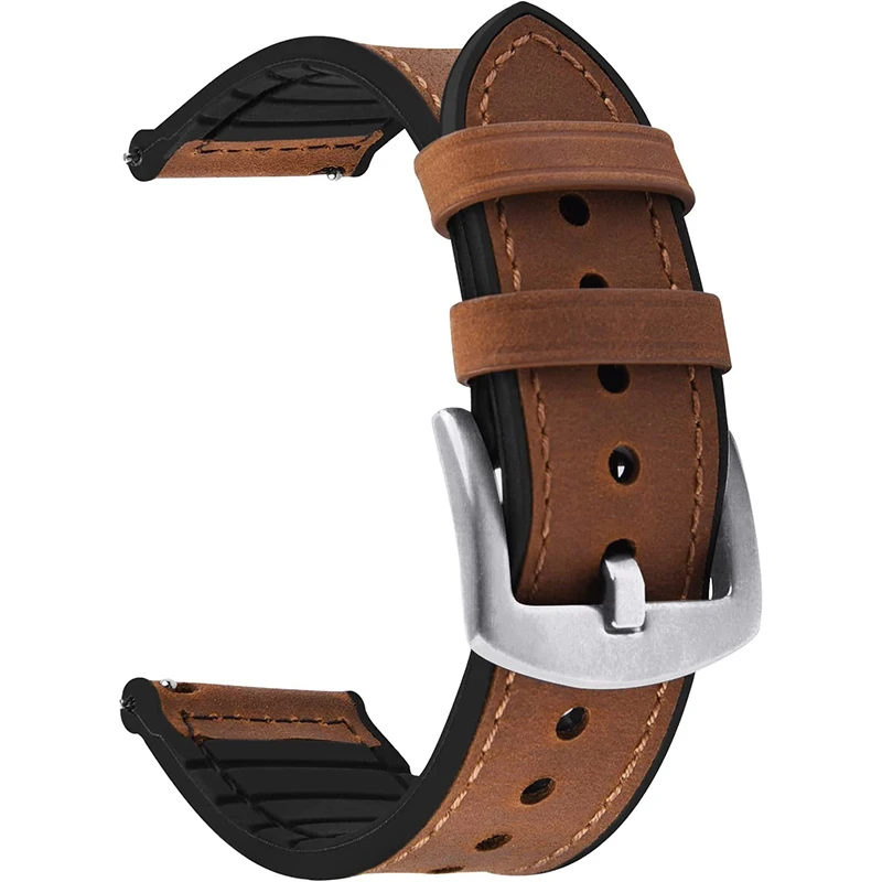 20mm Watch Strap Samsung Galaxy Watch 4 5 Amazfit GTS GTR Huawei GT2 3 Garmin Silicone Leather Strap 22mm Watch Band 18mm