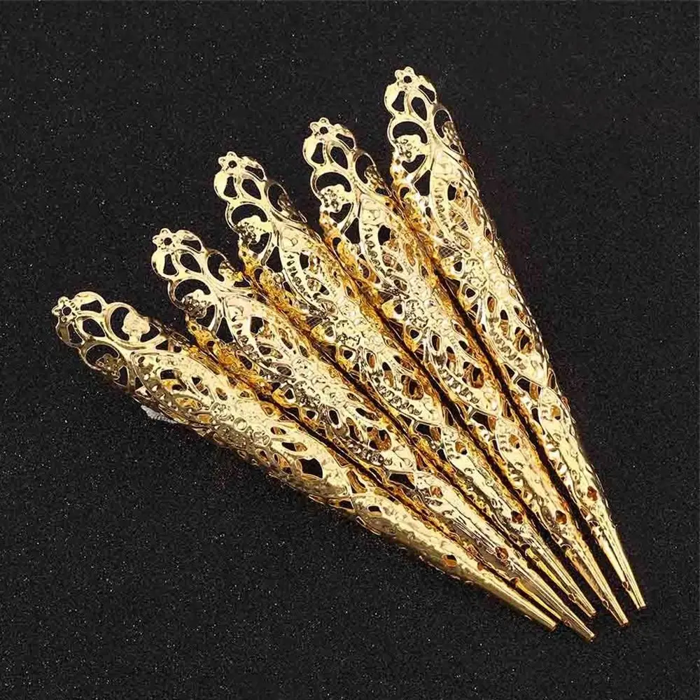 5Pcs Exquisite Belly Dance Golden Dance Prop Dance False Nail  Jewelry False Nail