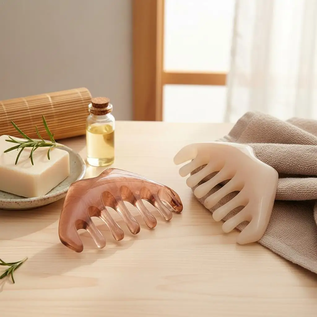 

Гребень-массажер для кожи головы Гуа Ша, 8-зубная смола, расческа из пчелиного воска для релаксации роста волос, антистатический инструмент для массажа меридиана