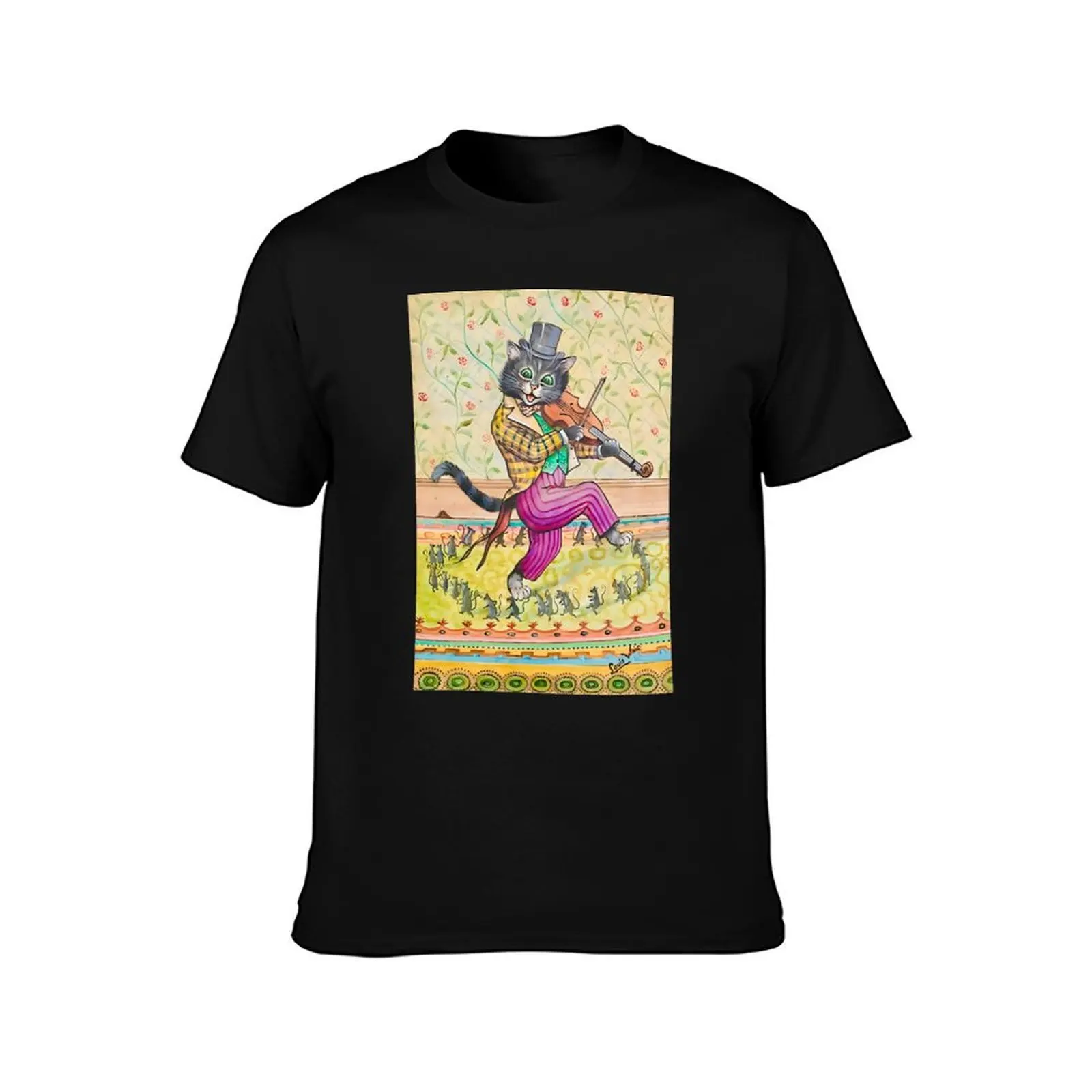 A Cat Playing a Fiddle by Louis Wain T-Shirt Lightweight Running T-Shirt