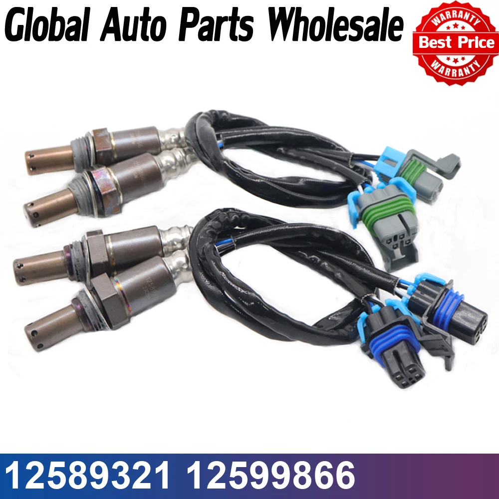 2x Car 12589321 12599866 Up+Downstream Air Fuel Ratio Lambda Oxygen Sensor for Chevy Silverado Suburban Tahoe GMC Sierra Yukon