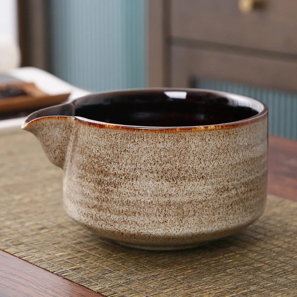 

2PCS New Ceramic Matcha Brewing Cup With Pouring Spout Reusable Tea Whisk Holder Food Grade Handmade Japanese Green Tea Bowl