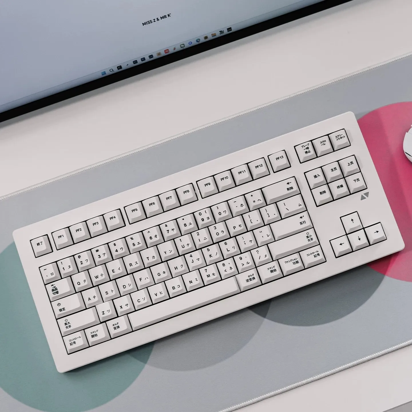 Minimalist White 144 Keys Cherry Profile PBT Keycap DYE-Sub Japanese Custom Personality Keycaps For Mechanical Keyboard 61/64