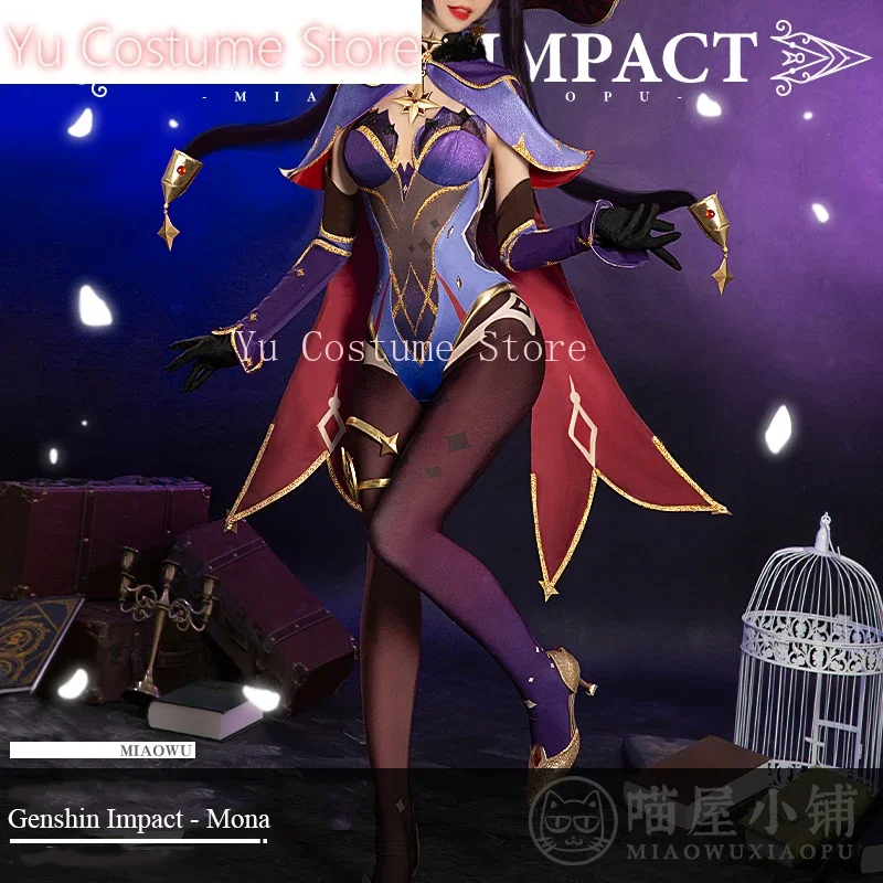 Anime!Genshin Impact Mona Game Suit XingTianShuiJing Gorgeous Jumpsuits Uniform Cosplay Costume Halloween Party Outfit Women NEW