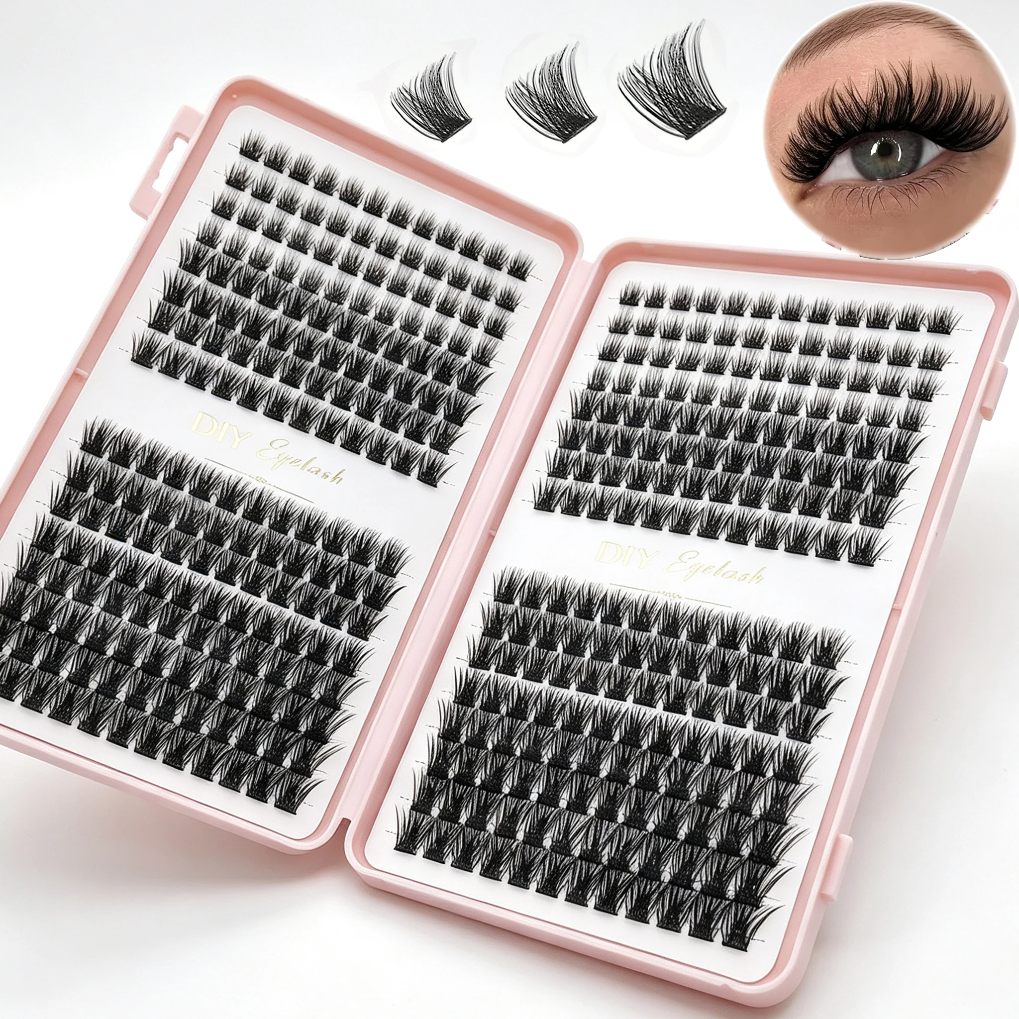 Eyelash Extension Home Service - 384 sztuki pojedynczych rzęs, zestaw rzęs