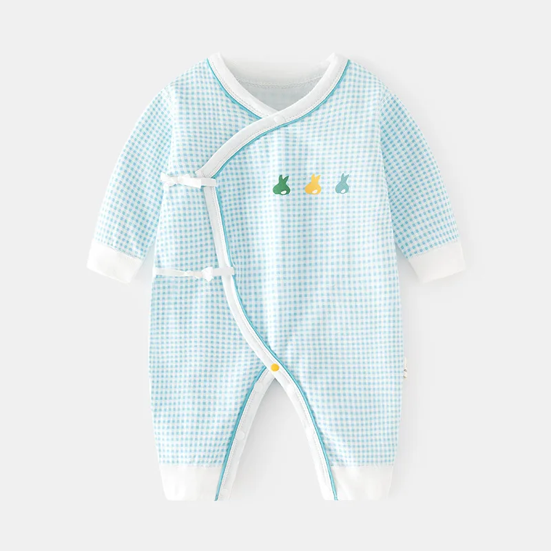 Newborn Baby Jumpsuit Spring and Autumn Pure Cotton Baby Printed Boneless Clothes Newborn Gown Baby Spring and Autumn Romper