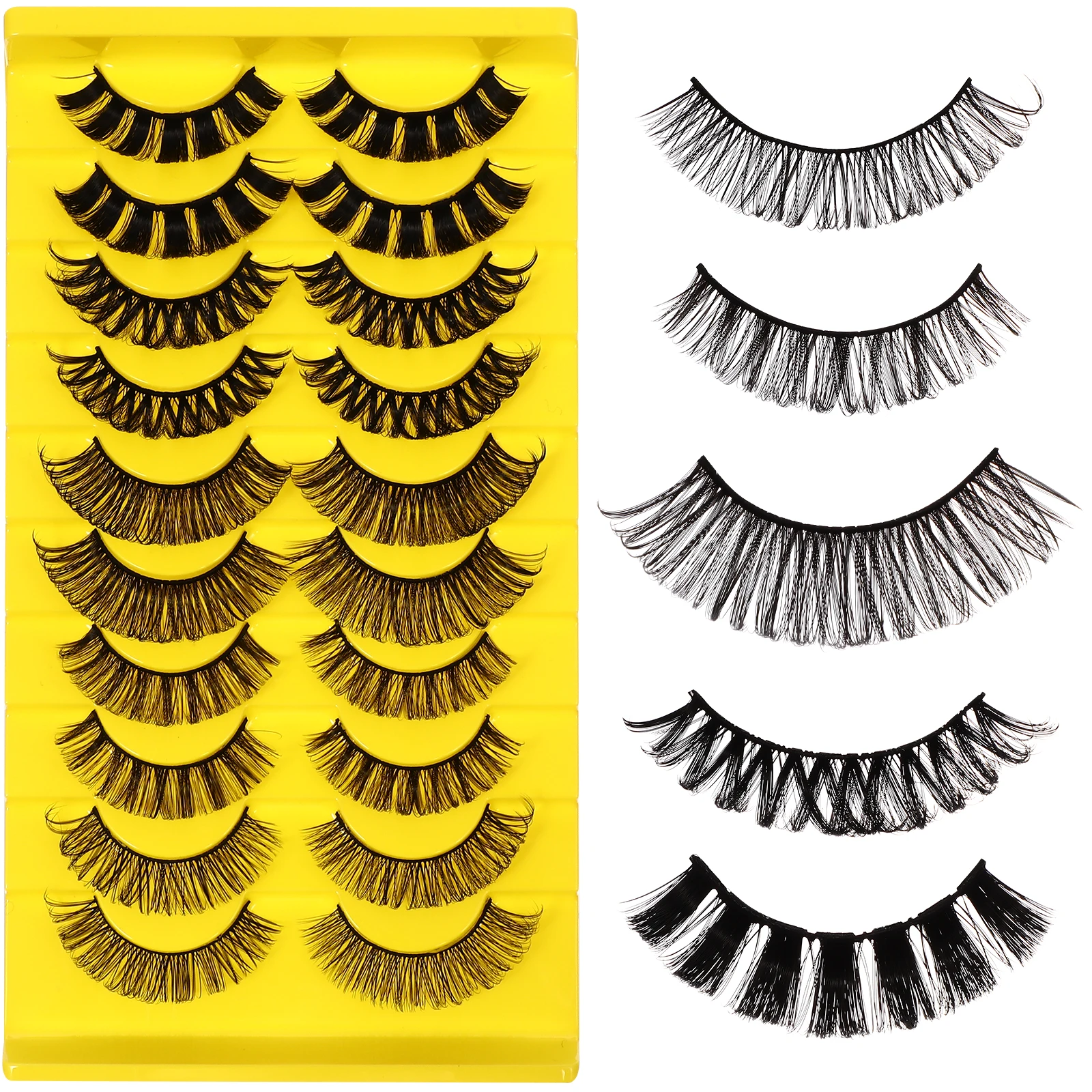

10 Pairs False Eyelashes Natural Full Extensions Magnetic Curl Women Makeup Lashes Accessories Classic Beautiful