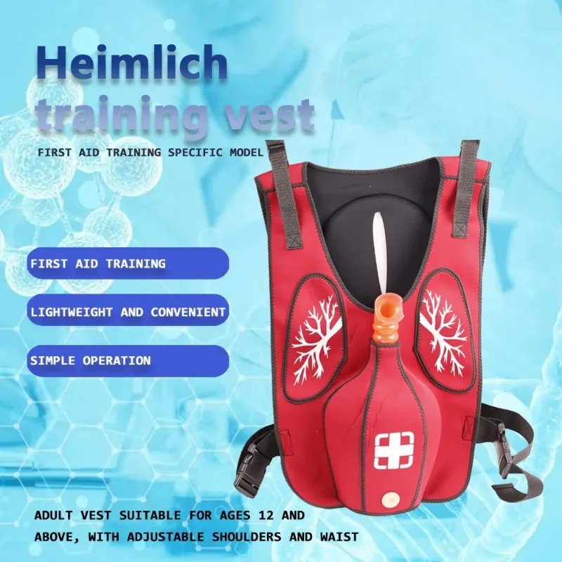 Vest Choking Rescue Simulator Wearable Tracheal Blockage Training Model Emergency First Aid CPR Education Equipment