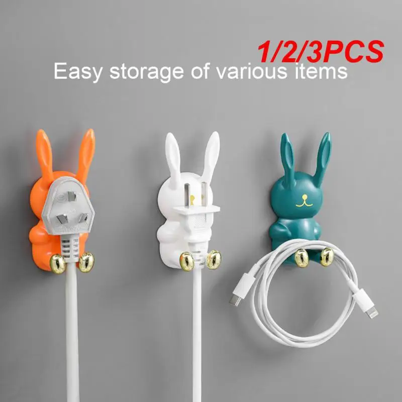 1/2/3PCS Cute Hook Strong Adhesive Sticking Cartoon Rabbit Creative 2023 Wholesale Kitchen Accessories Toothbrush Holder