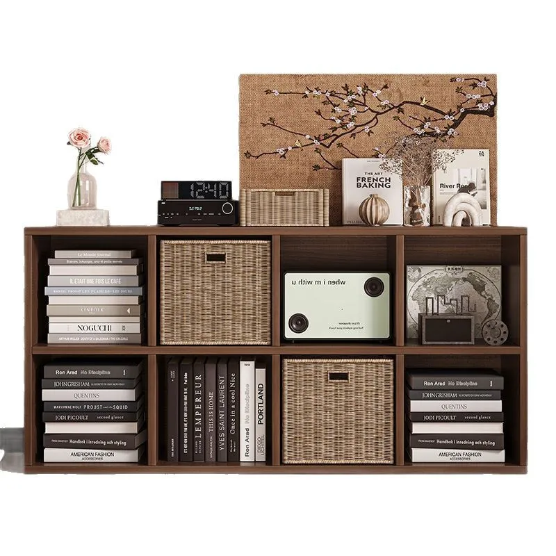 

Bookshelf Floor Shelf Simple Bookcase Household Grid Cabinet Eight Grid Cabinet Living Room Short Cabinet Locker Storage