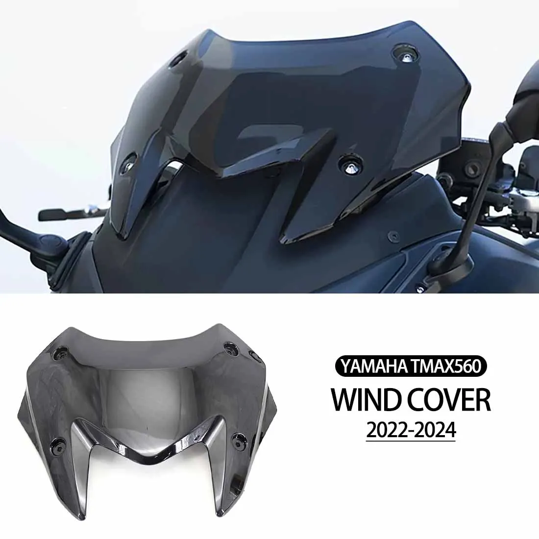 

Motorcycle Windshield For YAMAHA TMAX560 T-Max T-MAX 560 TACH MAX 2022 2023 2024 Windscreen Acrylic Kit Deflector Fairing Cover