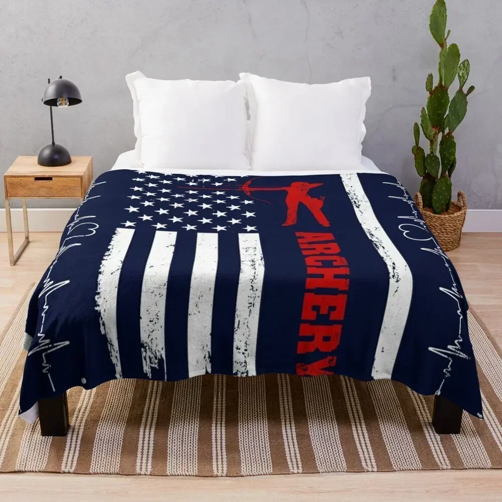 

Archery America Flag Throw Blanket Easy Care Comfortable Blanket for Couch