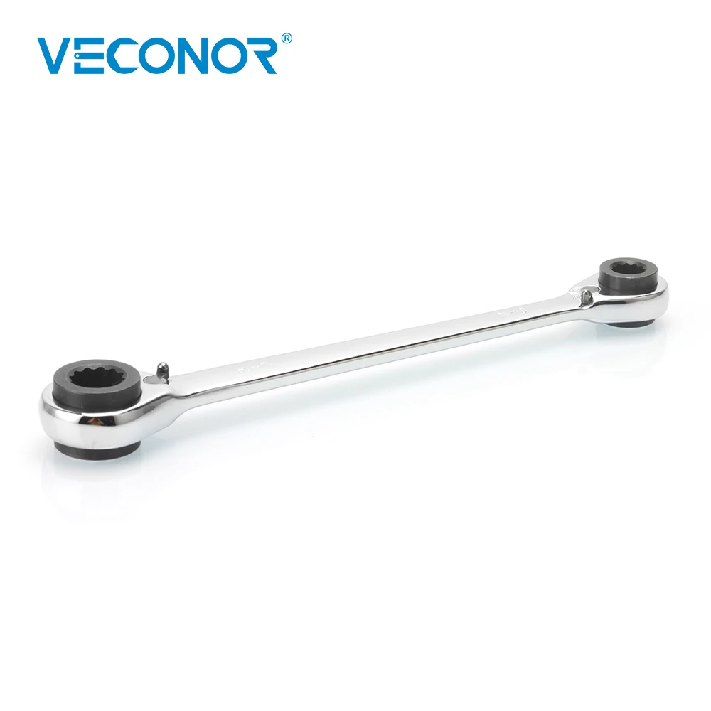 Veconor Professional Double Ratchet 72T Spanner Wrench 4 In 1, 8x10x12x14mm