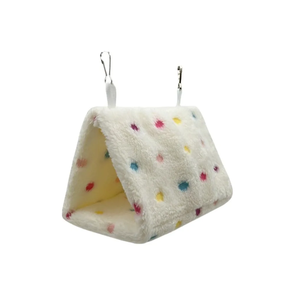 Cage suspendue portable et confortable pour perroquet, doublée de polaire avec boucle, mini cage pour oiseaux de compagnie, maisonnette/tente douce anti-mastication pour hamster