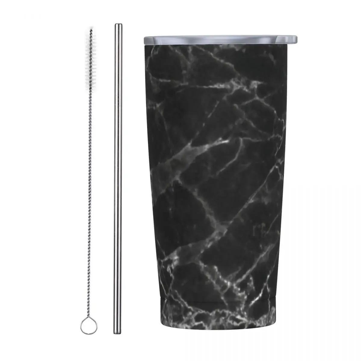 Stainless Steel Tumbler Black Marble Design Coffee Mug Natural Marbles Trendy Keep Heat Cold and Hot Mugs Cup Water Bottle