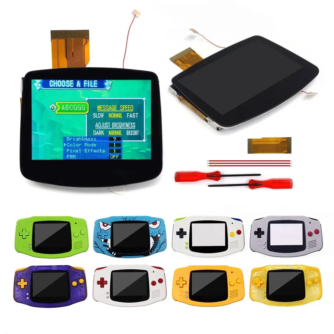 

Drop-in GBA IPS V5 Laminated LCD Backlight Kits for GameBoy Advance 720X480 Retro Pixel High Brightness Screen With Shell