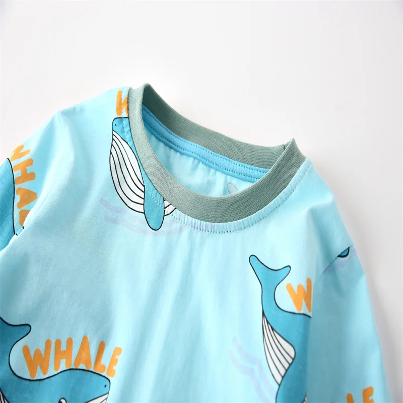 3-8T Whale Pyjamas Long Sleeve Home Clothes Animals Children's Girls Clothing Sets Autumn Spring Toddler Kids Costume Kids Suits