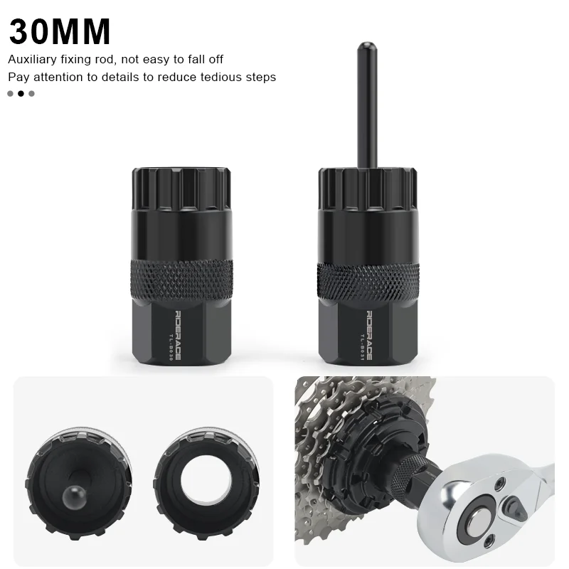 RIDERACE Bike Cassette Removal Tool Install Locking Ring Bicycle Flywheel Remover Freewheel Sprocket Extractor MTB Repair Tools view 4