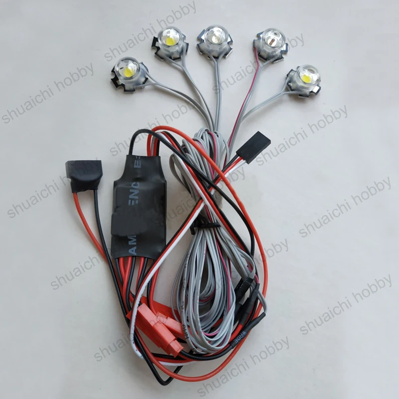 1PCS 5W Lamp Beads LED Strobe Flashing Light with Controller Module 2S/3S/4S/5S Battery Plug/JST Connector for RC Model Airplane