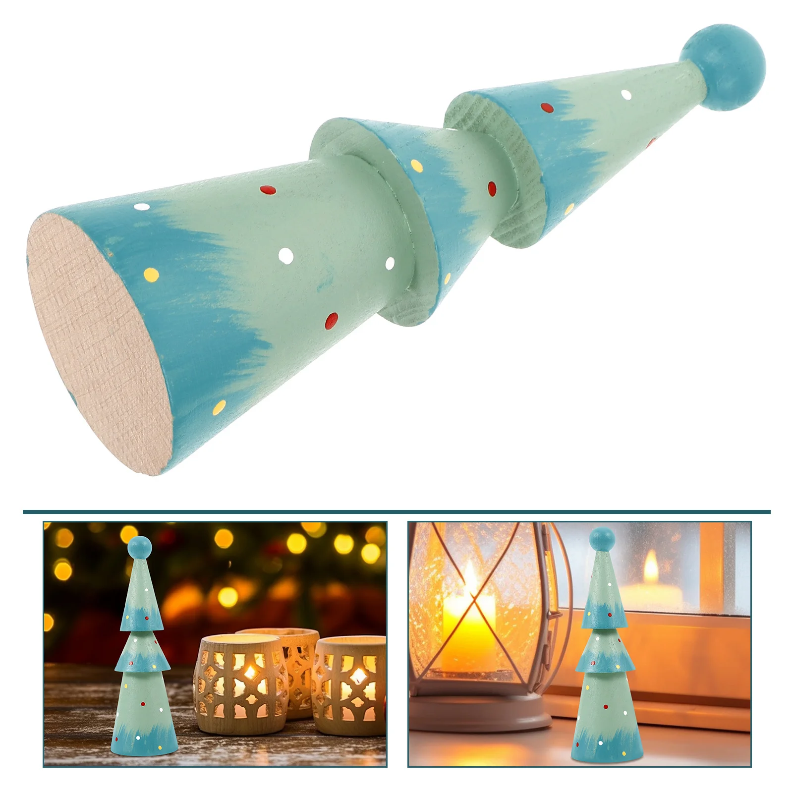 

Charming Miniature Wood Christmas Tree for Desktop Decoration Festive Home Office Party Holiday Season Xmas Display