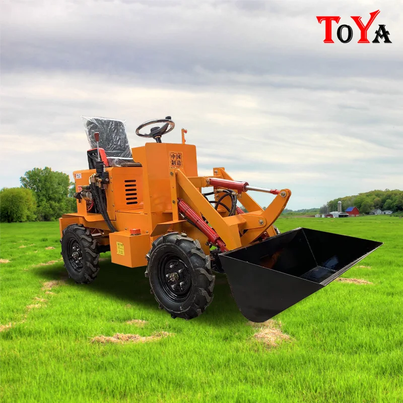 Earth driller auger attachment forestry log loader crane grab felling various loading Capacity mini micro wheel loader customize