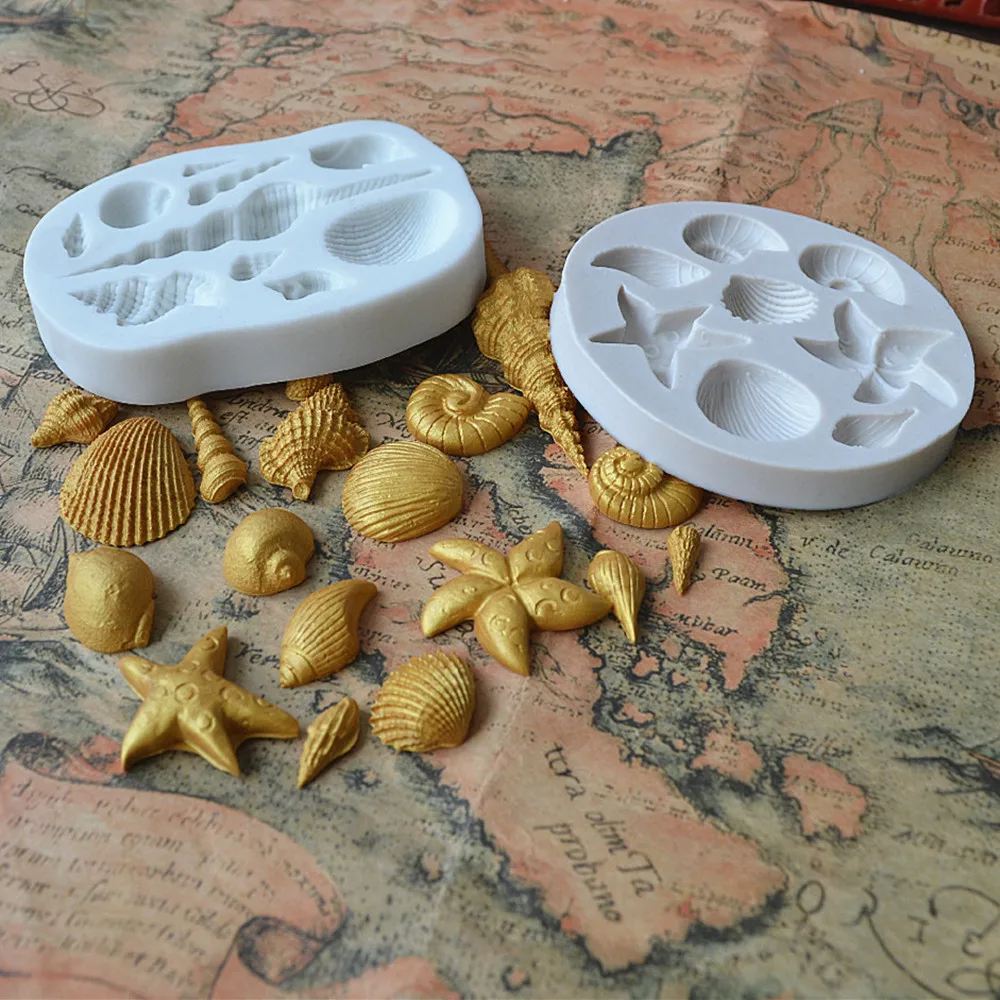 Conch Shell Starfish Ocean Themed Silicone Mold Cake Chocolate Candy Making Mold Essential Mold For Home Baking