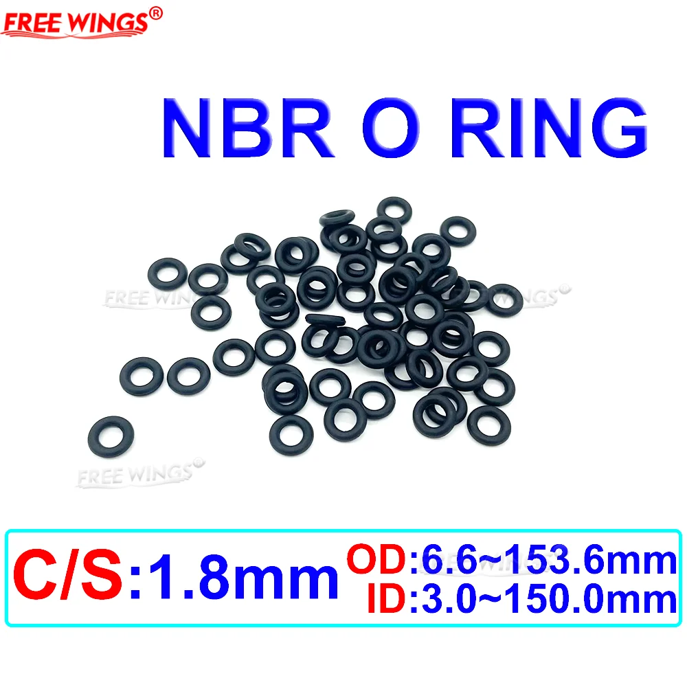 

NBR O ring Seal CS1.8mm Thickness OD6.6mm~153.6mm High temperature resistance, acid and alkali resistance, customizable