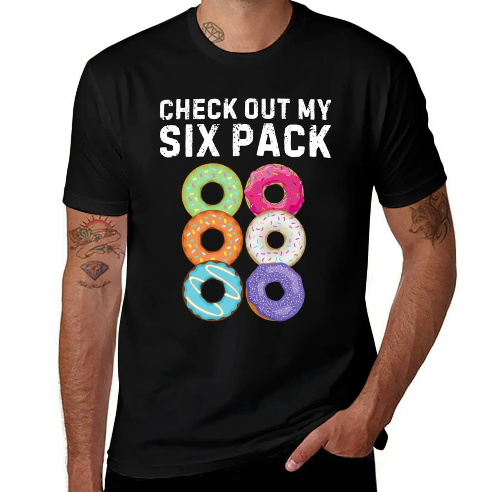 Funny Gym Check Out My Six Pack Donut Gym Lover T-Shirt Plus Size All Match Tee Shirt
