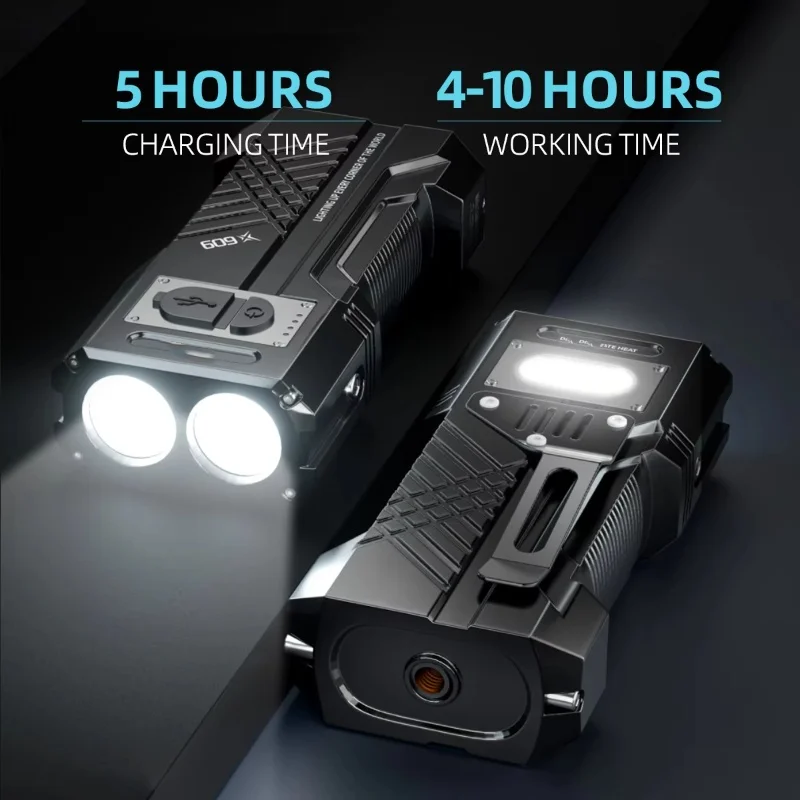 Powerful Rechargeable LED Flashlight Mini 3000Lm Pocket Keychain Torch Light Flashlight Tactical Lantern Camping Tent Hand Lamp