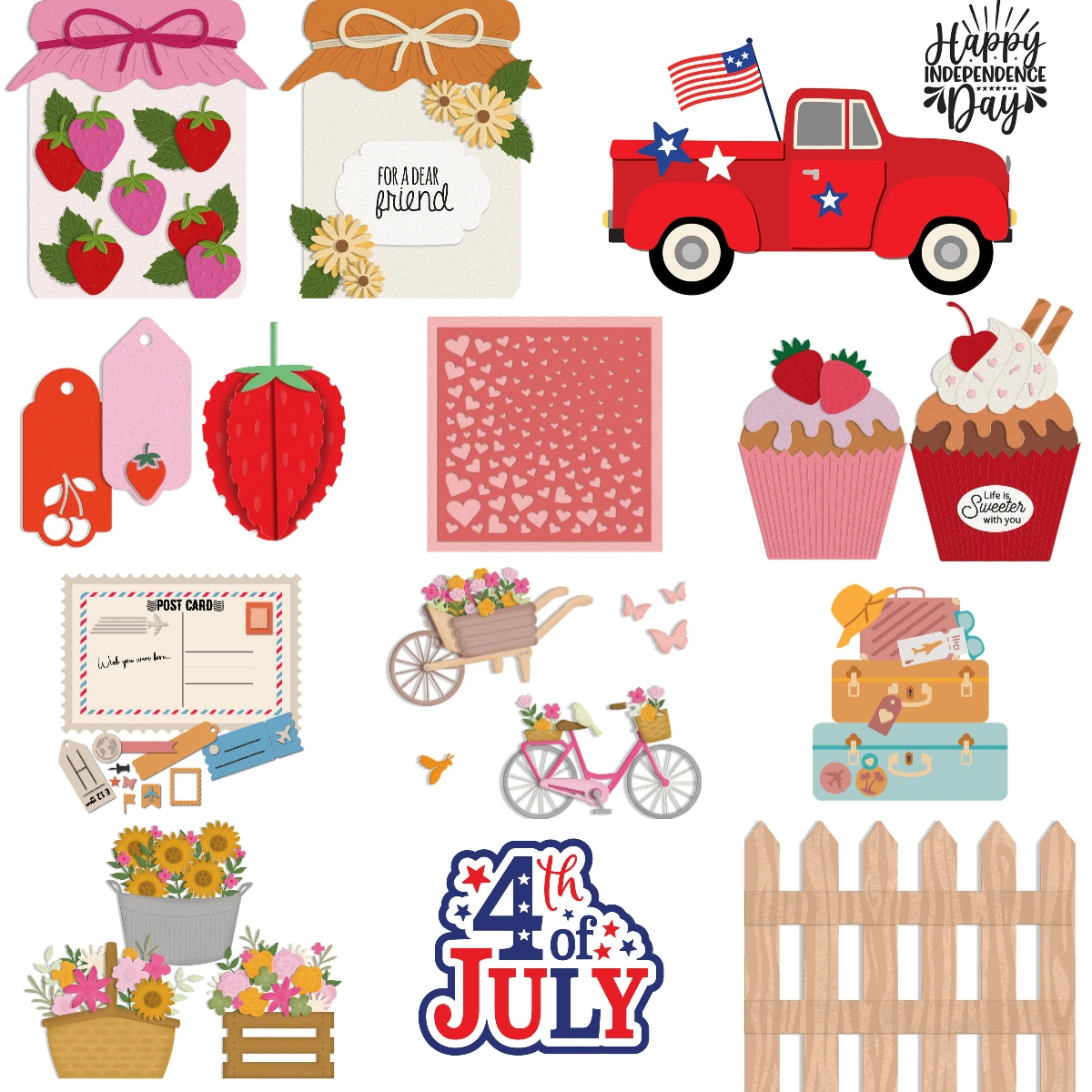 Stars & Stripes Metall-Stanzformen Scrapbook Tagebuch Dekoration Schablone Prägevorlage DIY Grußkarte Handgemacht 2026 Neu