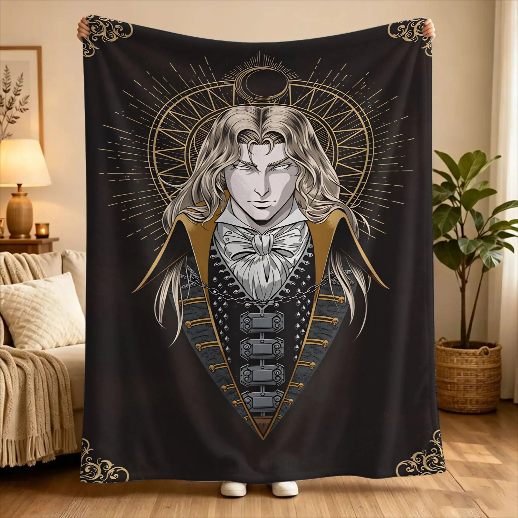 C-Castlevania Alucard Blanket  Travel Flannel Throw Blanket For Couch Bed Warm Custom Quality Bedspread Gift Idea