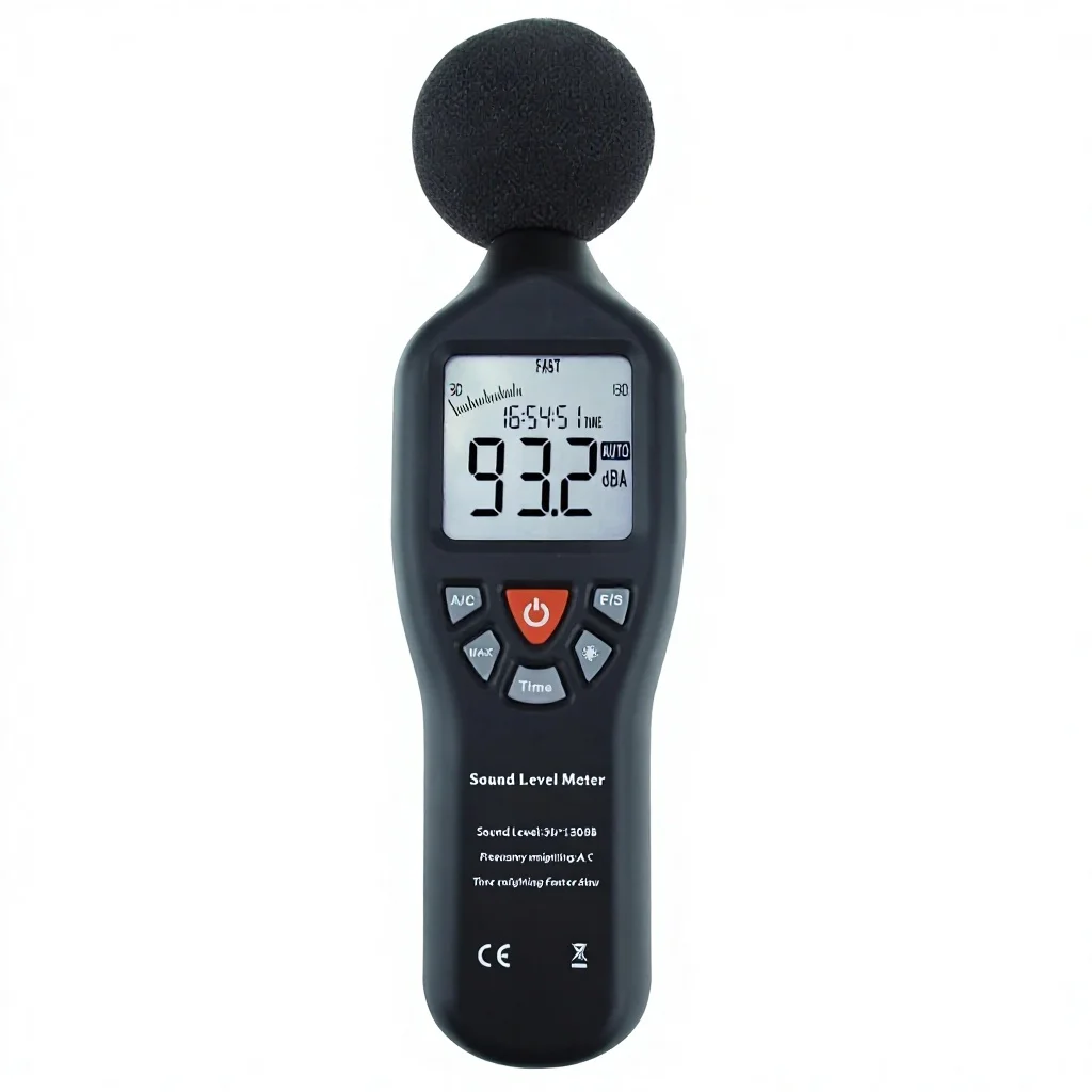 

Digital Noise Sound Level Meter Portable SPL Meter 30dB-130dB MAX Data Hold LCD Display Backlight A/C Weighted for