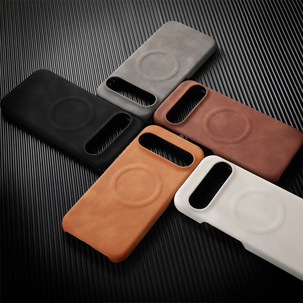 Luxuriöse Handyhülle aus Schafsleder mit Magnetverschluss für Google Pixel 11 10 9 8 7 Pro XL 8A 7A, stoßfest, Business-Design, matte, harte Rückseite – Detail 1
