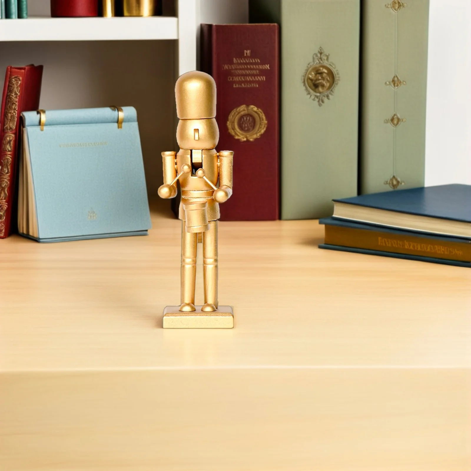 

25Cm Golden Nutcracker Soldier Wooden Xmas Nutcracker Christmas Decoration Holiday Centerpiece Mantel Decor Festive Ornament
