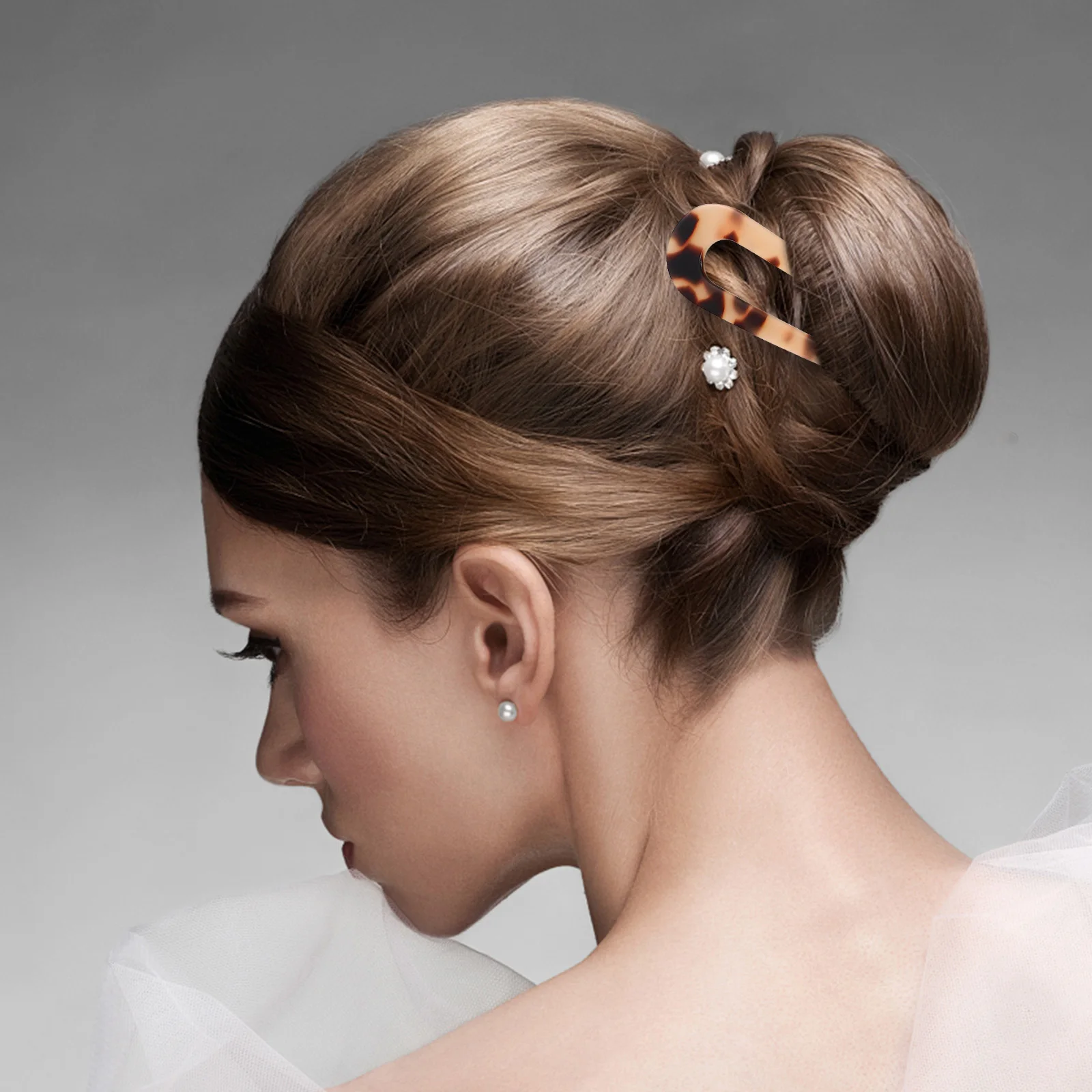 

8pcs U shaped Acetate Hair Pins Forks Bobby Pins for Women Smooth Glossy Lightweight Secure Styling Tool Wedding Prom