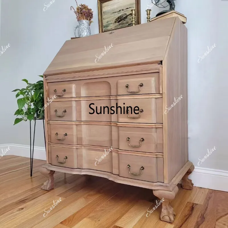 

American rural solid wood chest living room multi-functional storage cabinet