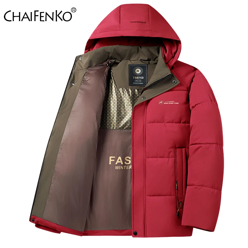 New Comfort Thickening Men Coats Winter Fashion Casual Solid Casual Tops Outdoors Loose Keep Warm Windproof Removable Hat Parka