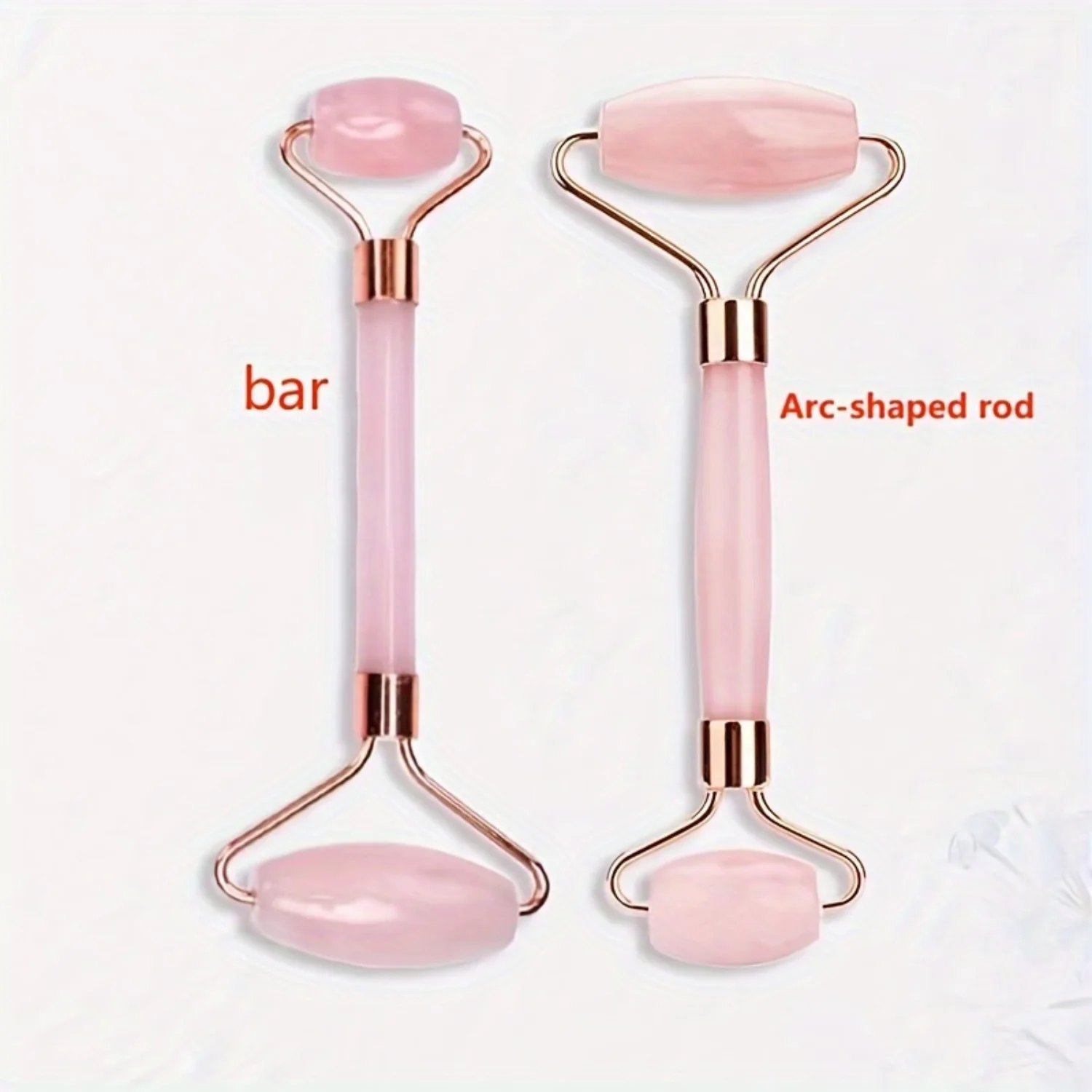 2피스 옥 롤러 & 괄사 세트 (눈, 목 & 피부 관리용) - 하트 모양 얼굴 마사지기 - 듀얼 헤드 뷰티 스크래핑 도구