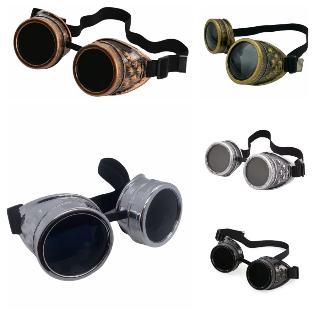 Vintage Fashion Retro Steampunk Goggles Metal Windproof Steampunk Glasses Adjustable Unisex Design Driver Goggles Cosplay